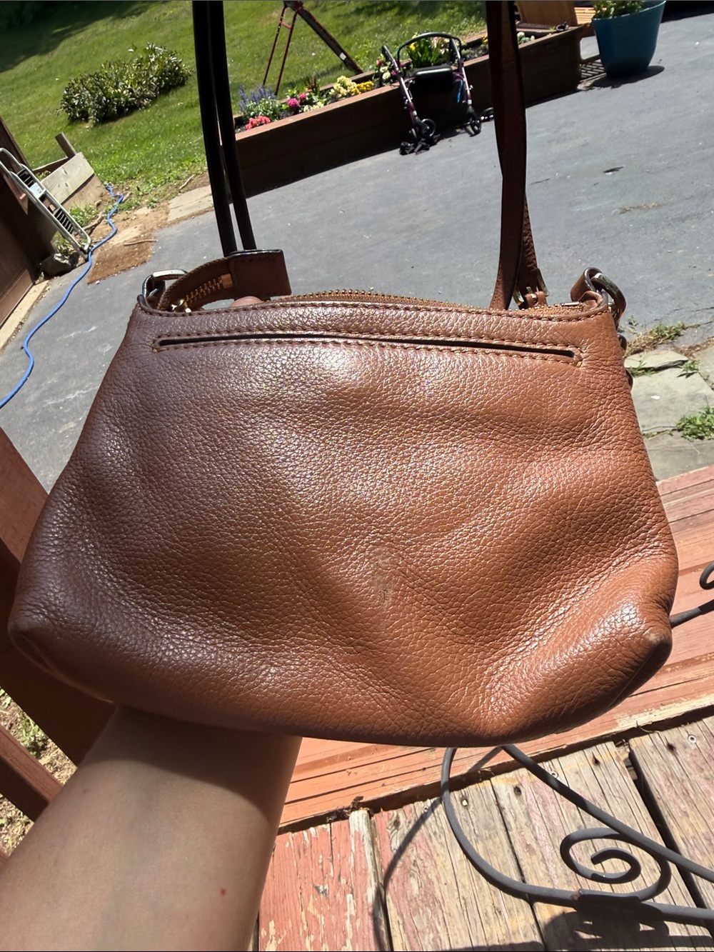 Michael Kors Tan Brown Pebbled Leather Shoulder Bag EUC - Picture 6 of 10